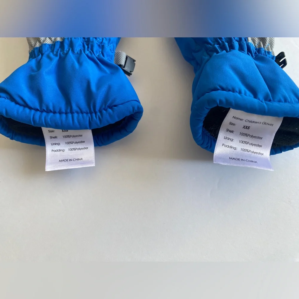 XTACER Kid’s Blue Ski, Snow Mittens Size XXS‎ (2-4 Years Old)
